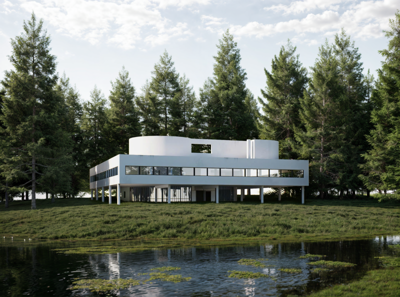 Villa Savoye Through the Lens of Visual Ennode’s 3D Architectural Visualization